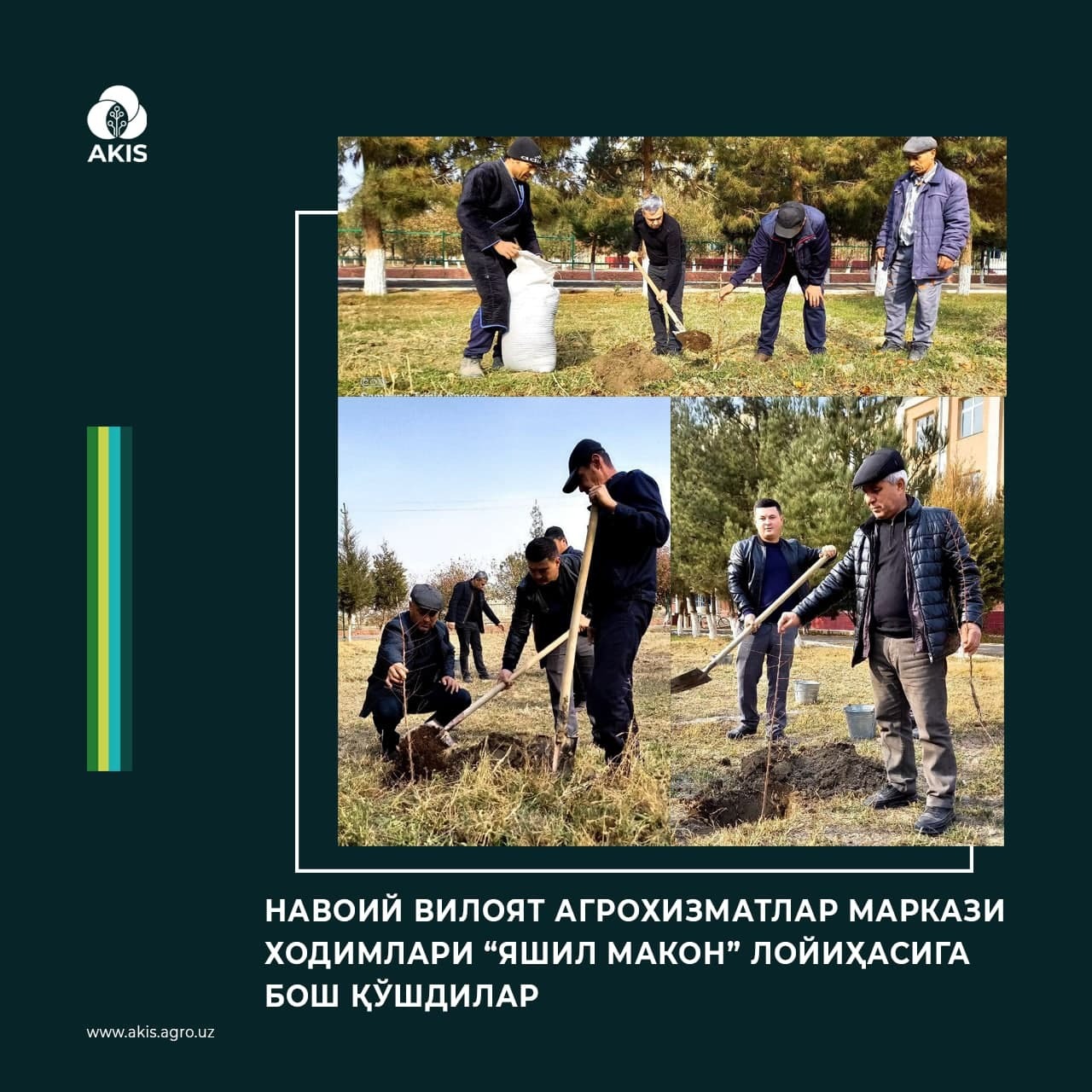 Навоий вилоят Агрохизматлар маркази ходимлари “Яшил макон” лойиҳасига бош қўшдилар